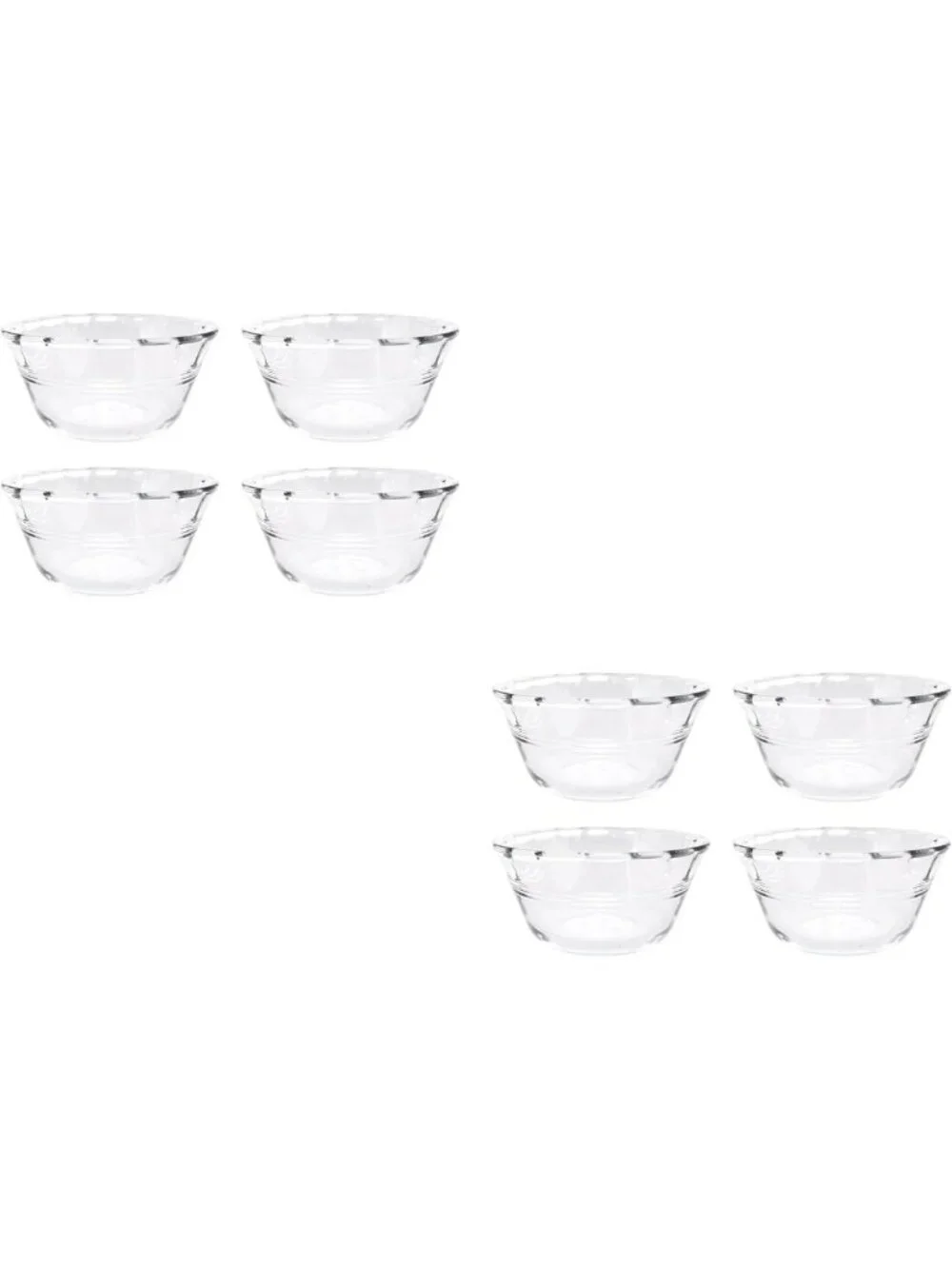 Set of 4 Glass Custard Bowls - 6oz Oven Safe, Durable, Made in USA